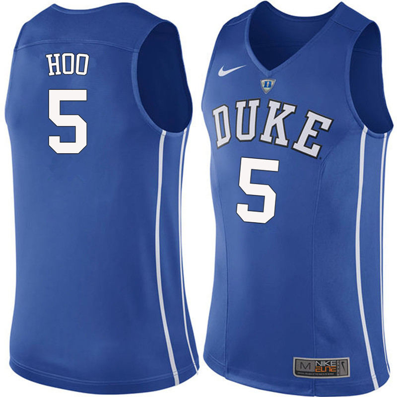 Men #5 Rodney Hoo Duke Blue Devils College Basketball Jerseys-Blue